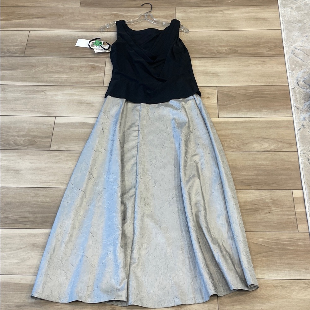 New Arianna by Rachel Kaye Elegant Black and Silver Gown
